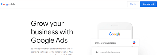 Create a google ad account
