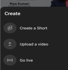 Steps to create youtube shorts