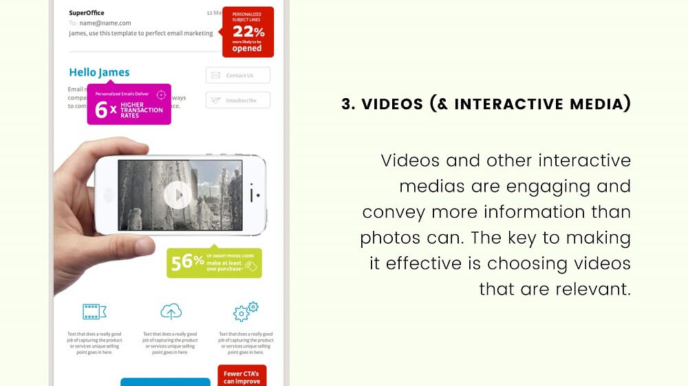 email marketing - videos on email content can increase the click-through rates